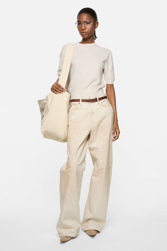 Cashmere logo knit - White
