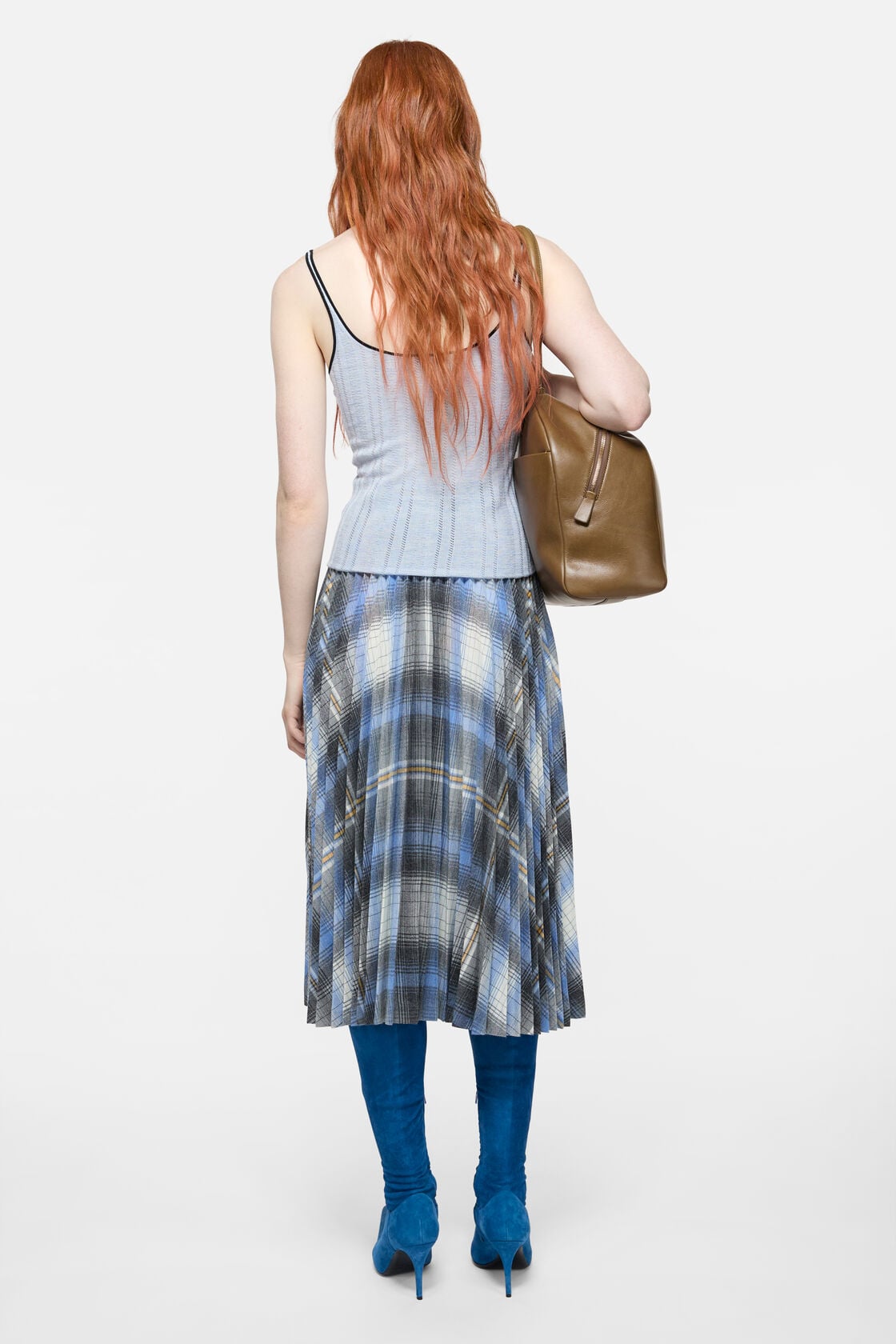 Silk knit tank top - Light blue