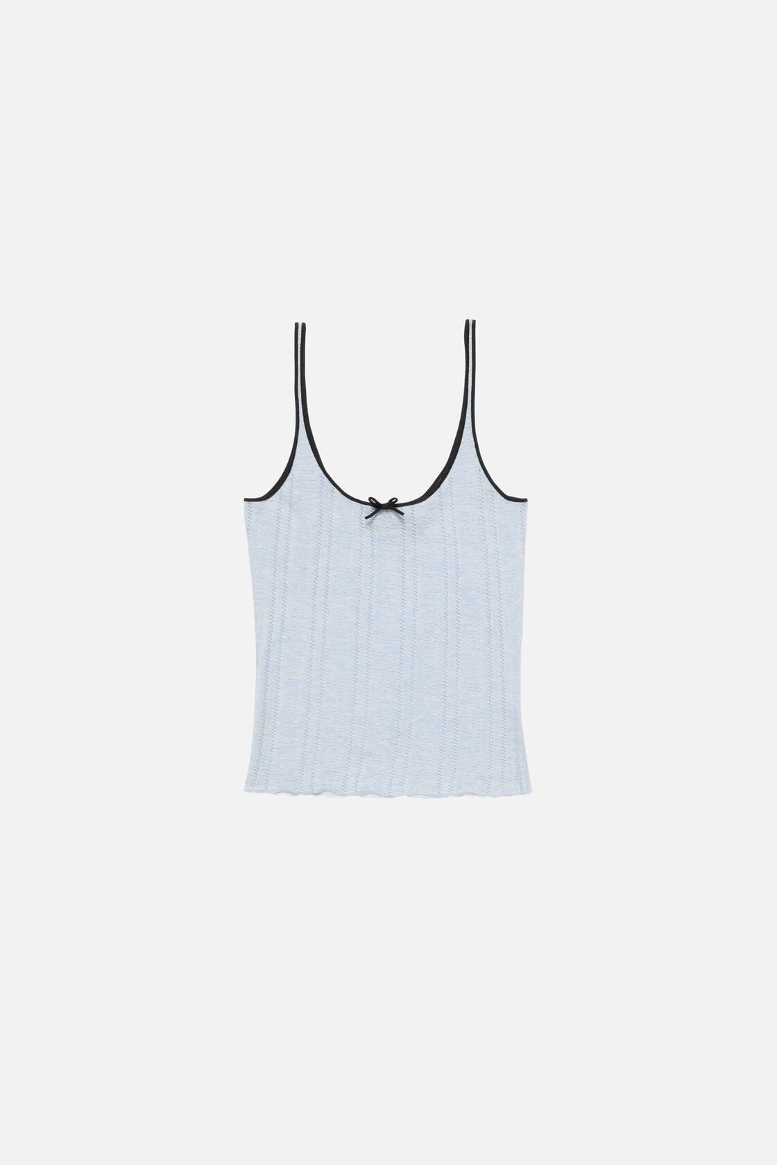 Silk knit tank top - Light blue