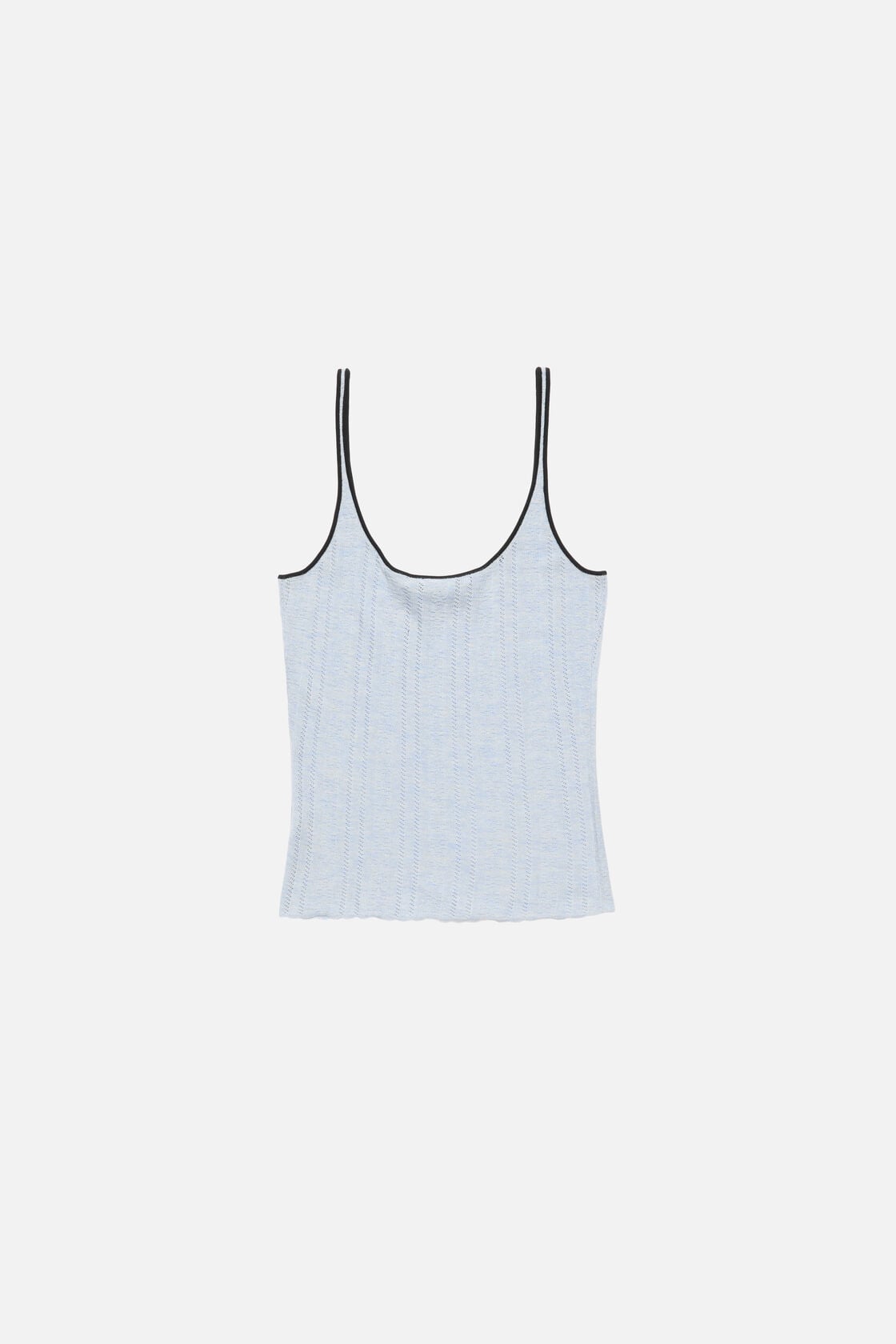 Silk knit tank top - Light blue
