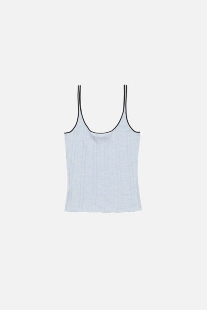 Silk knit tank top - Light blue
