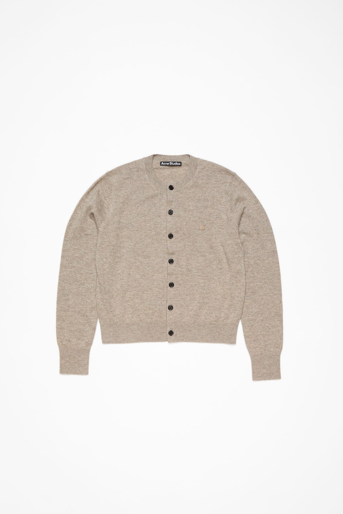 Fitted cardigan - yak wool - Greige melange