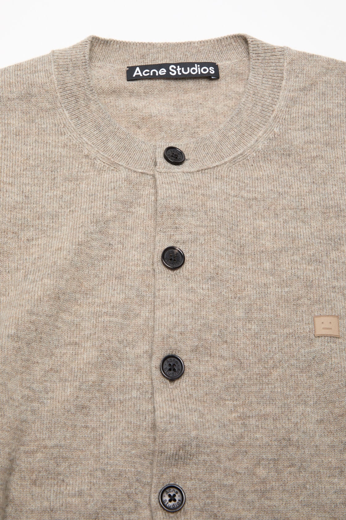 Fitted cardigan - yak wool - Greige melange