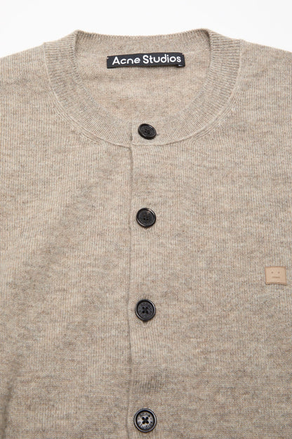Fitted cardigan - yak wool - Greige melange