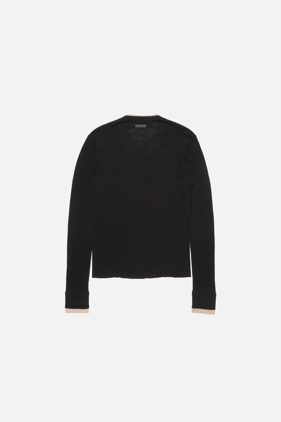 Layered silk-wool cardigan - Black/beige