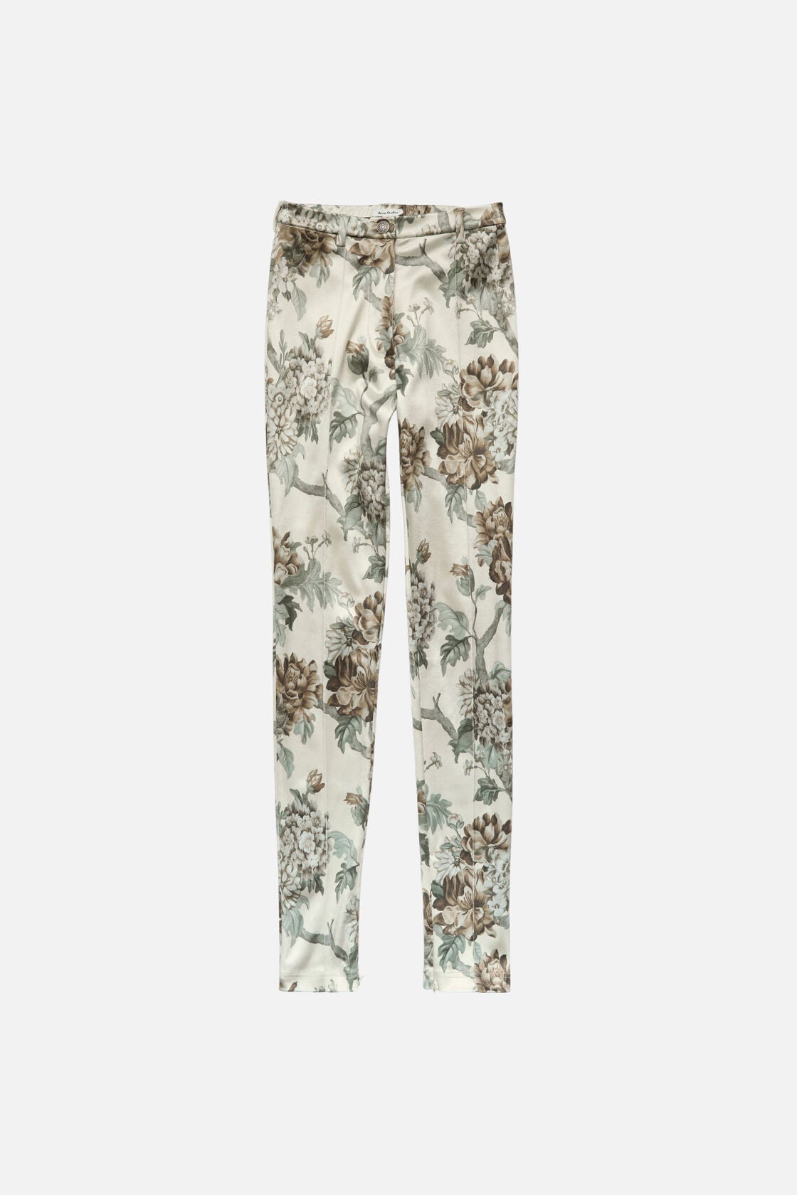Fitted printed trousers - Cream beige