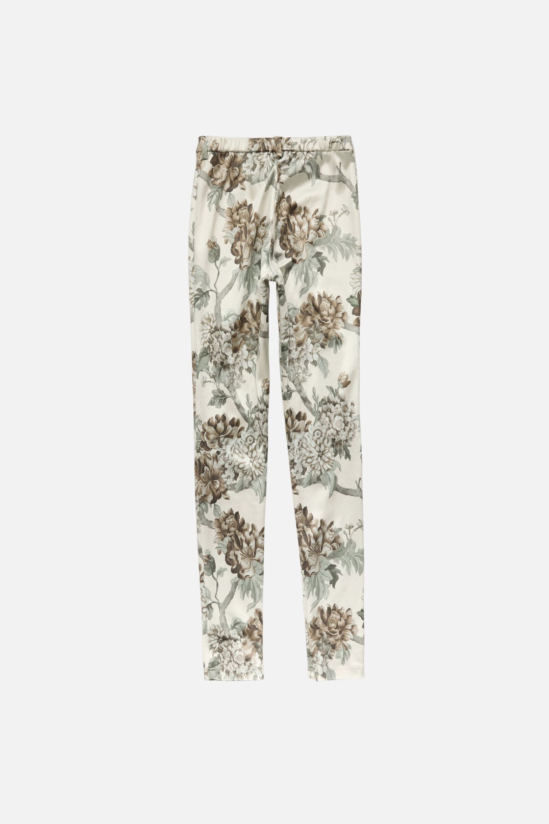 Fitted printed trousers - Cream beige