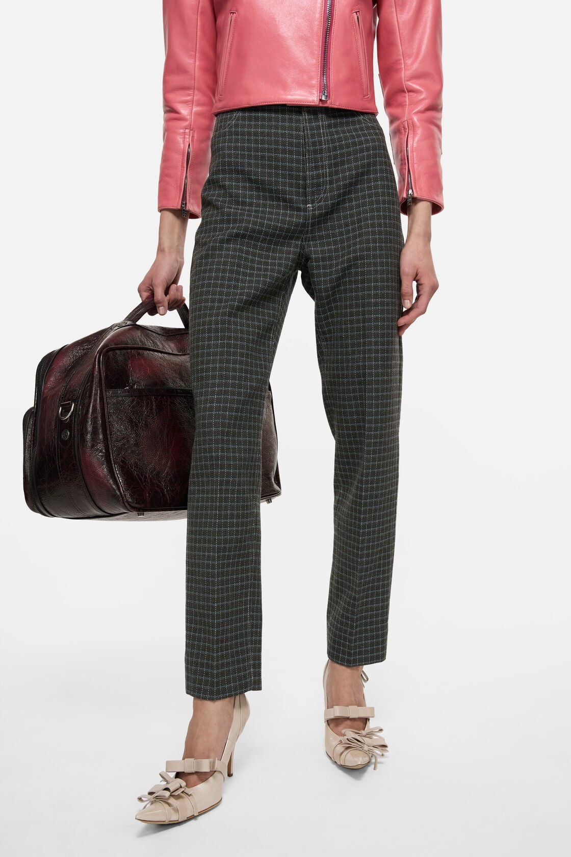 Woven wool-blend trousers - Dark green