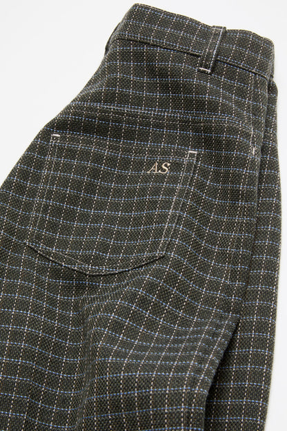 Woven wool-blend trousers - Dark green