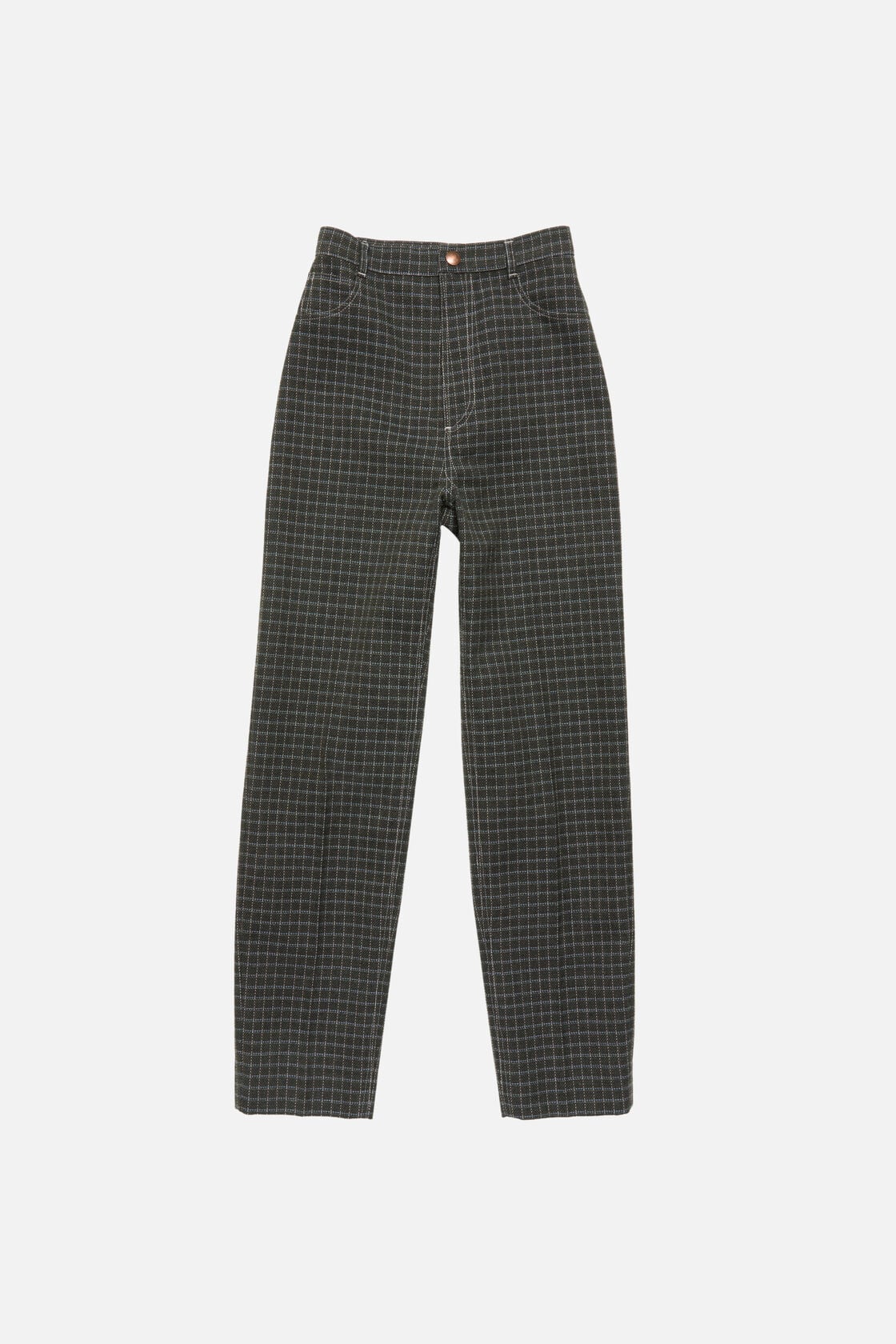 Woven wool-blend trousers - Dark green