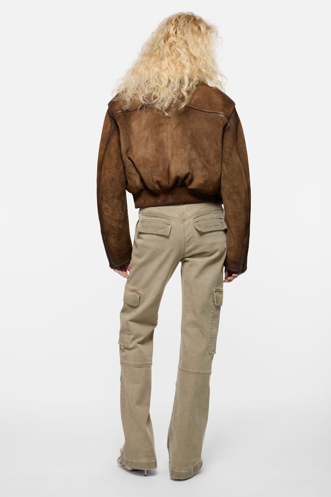 Twill cargo trousers - Camel Beige