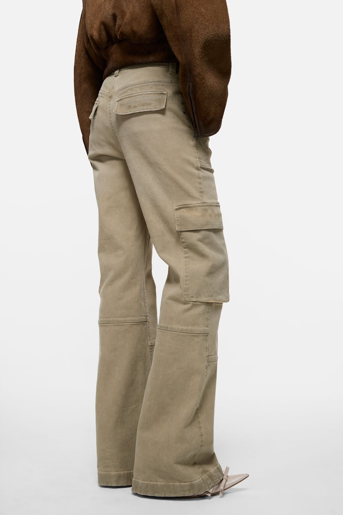 Twill cargo trousers - Camel Beige