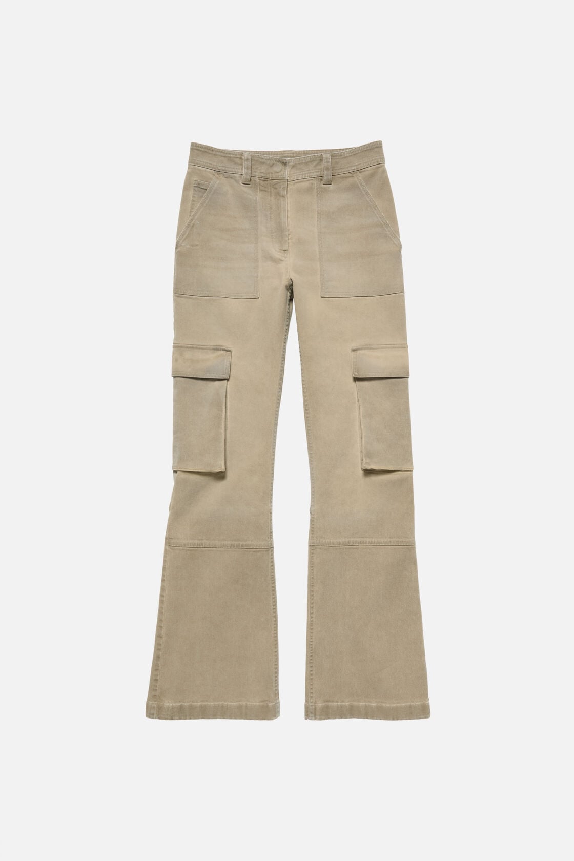 Twill cargo trousers - Camel Beige