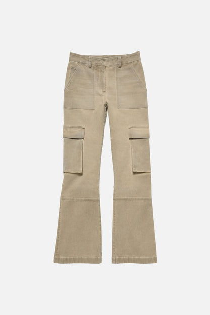 Twill cargo trousers - Camel Beige