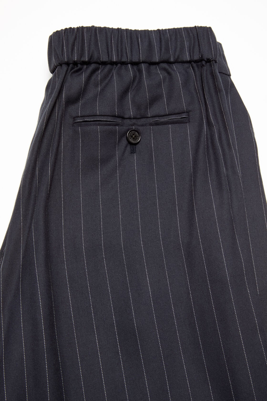 Pinstripe wool trousers - Navy blue
