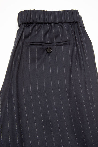 Pinstripe wool trousers - Navy blue