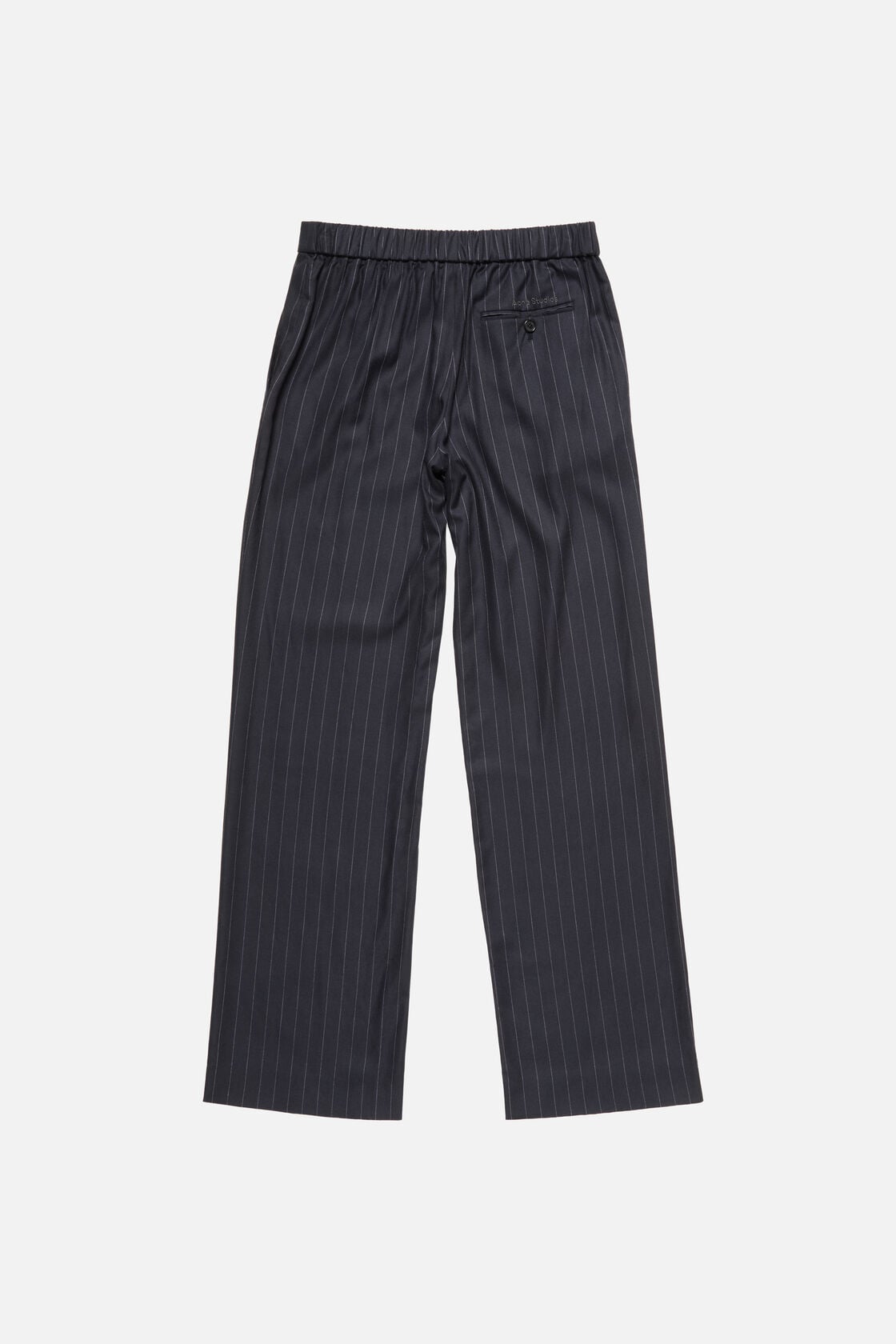 Pinstripe wool trousers - Navy blue