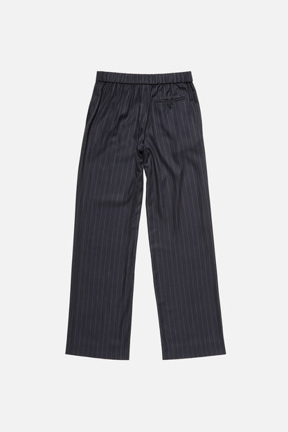 Pinstripe wool trousers - Navy blue
