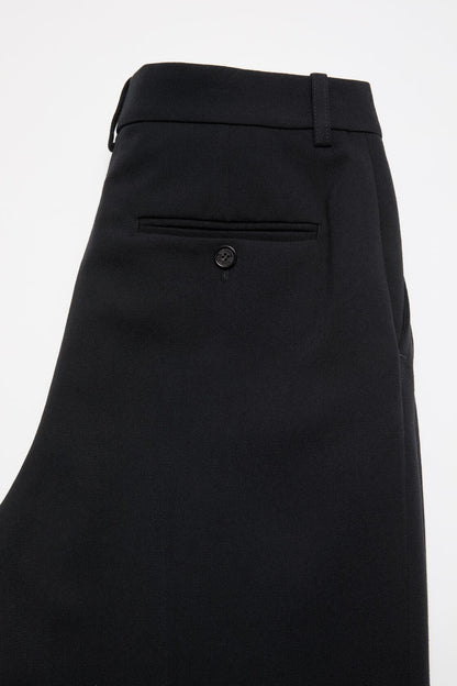 Tailored Wool Stripe Trousers - Navy blue