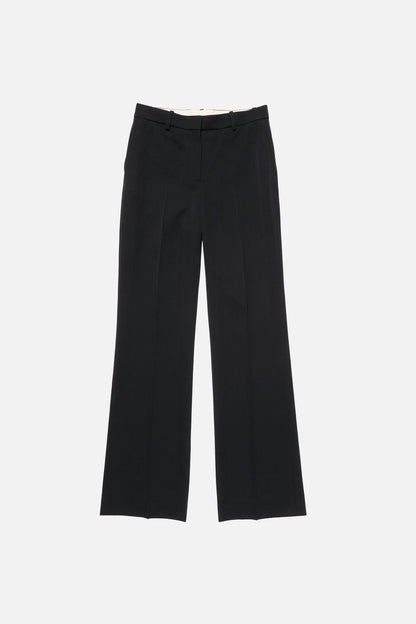 Tailored Wool Stripe Trousers - Navy blue