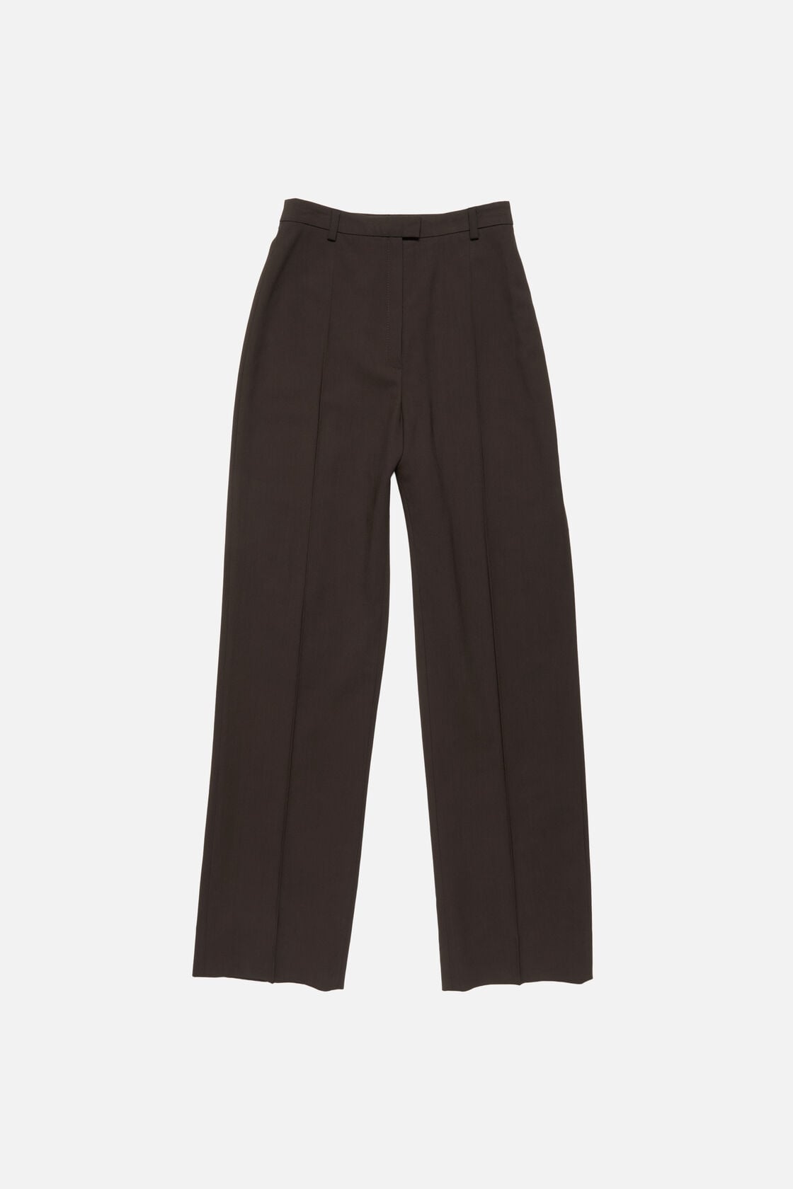 Tailored stretch twill trousers - Dark brown