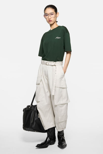 Cargo trousers with belt - Light grey