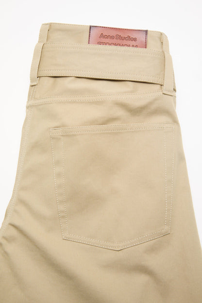 Twill trousers with belt - Pale beige