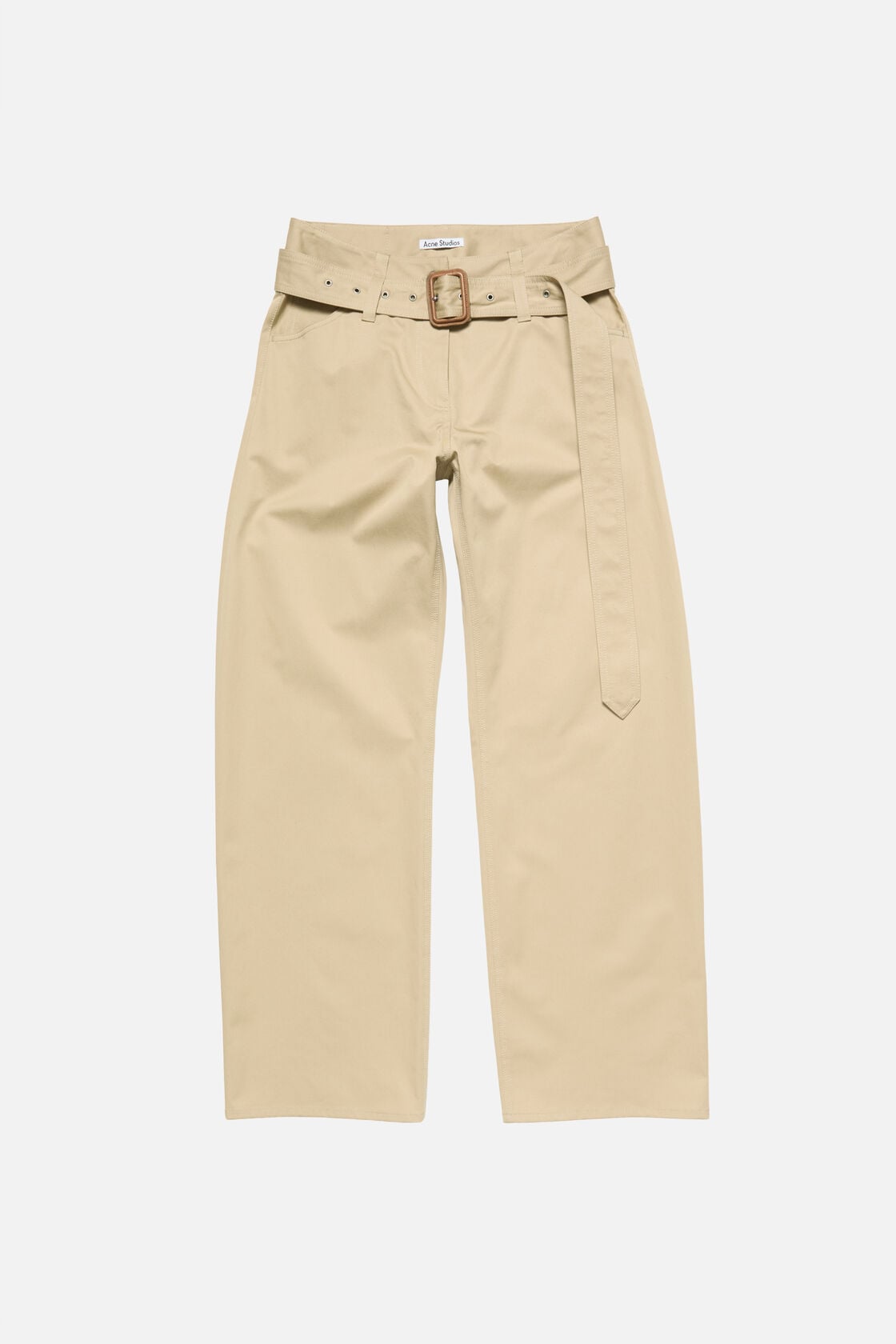 Twill trousers with belt - Pale beige