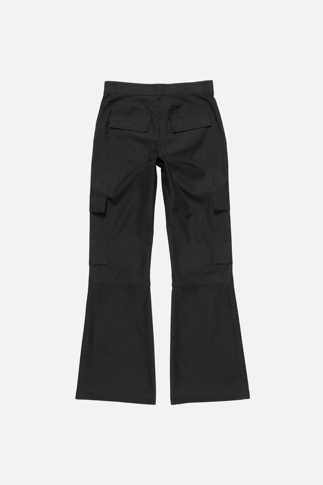 Cotton satin cargo trousers - Black
