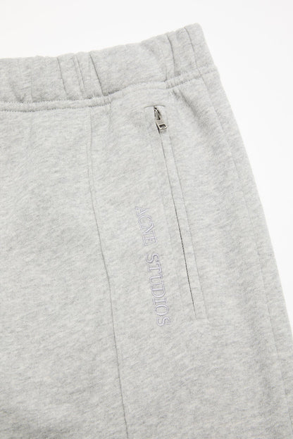 Fleece trousers with logo - Grey Melange