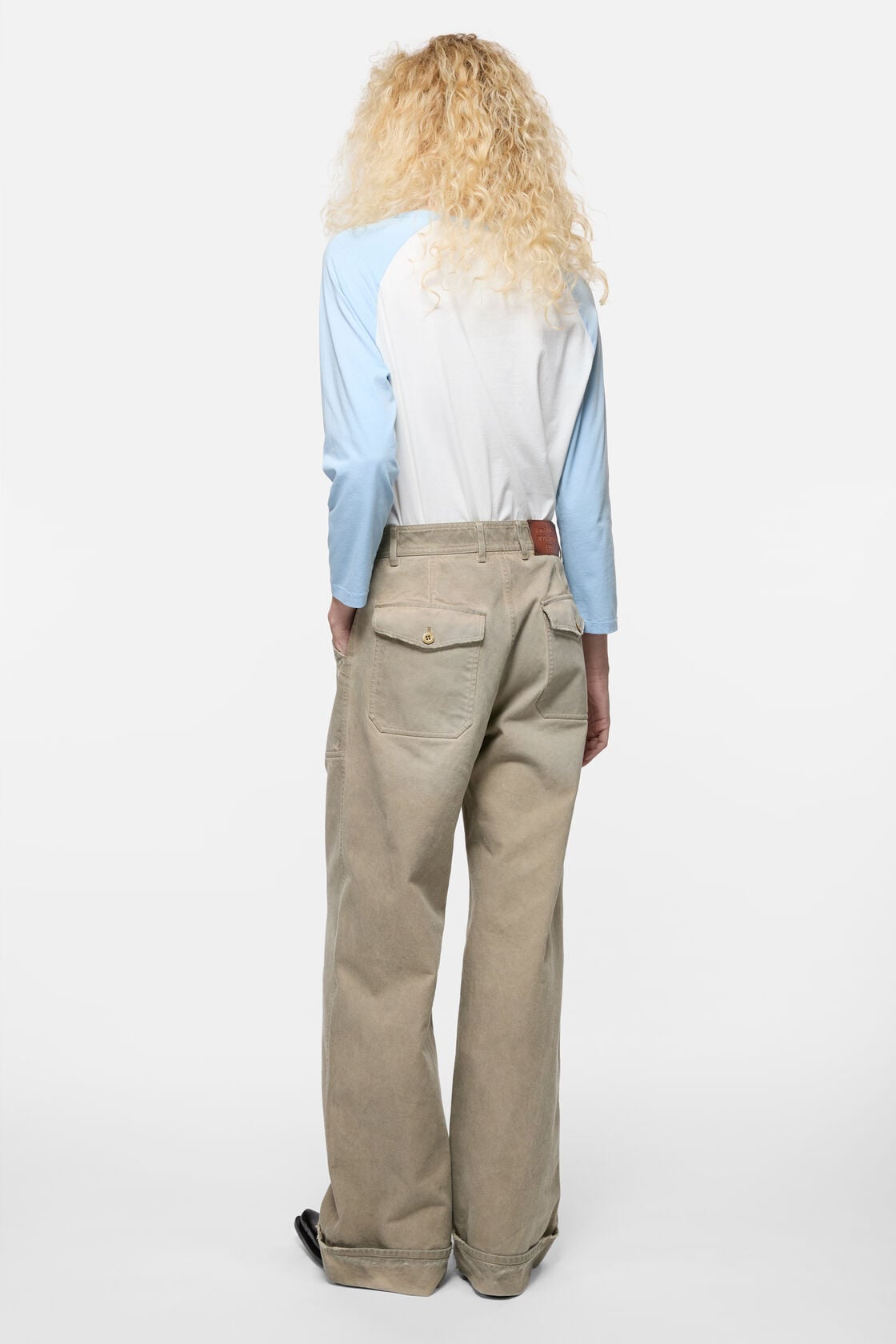 Stained twill trousers - Camel Beige