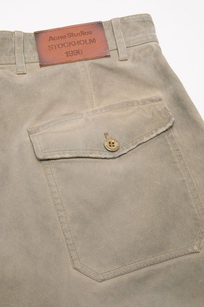 Stained twill trousers - Camel Beige