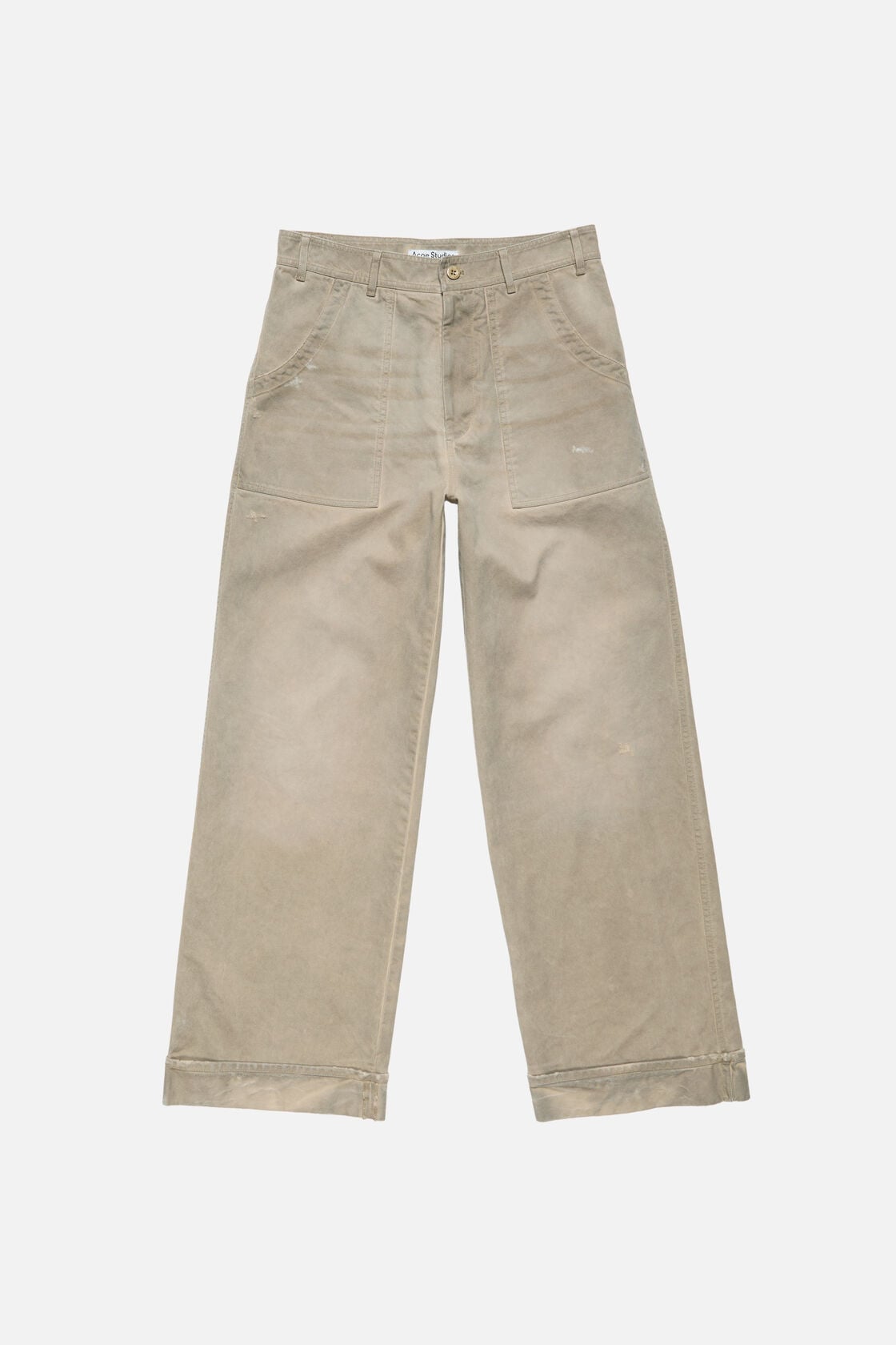 Stained twill trousers - Camel Beige