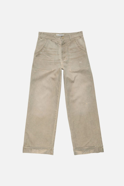 Stained twill trousers - Camel Beige