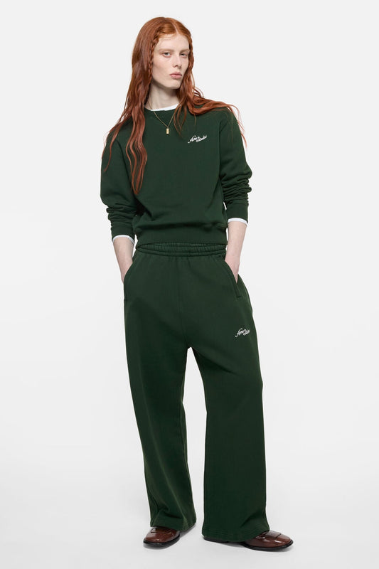 Fleece logo sweatpants - Dark green