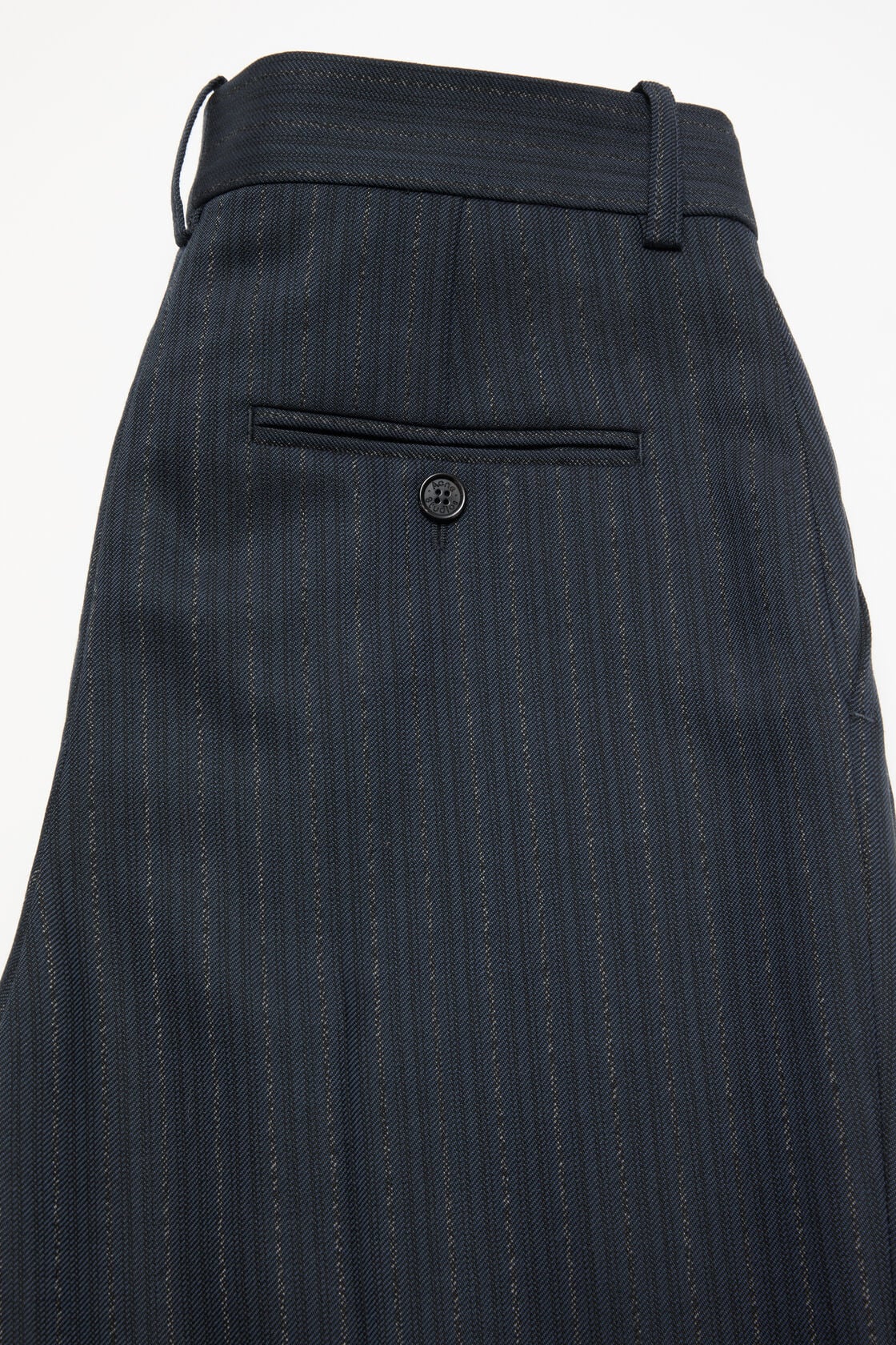 Pinstripe wool suit trousers - Black/Teal blue