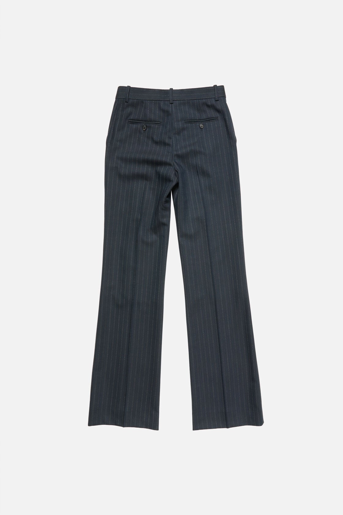 Pinstripe wool suit trousers - Black/Teal blue