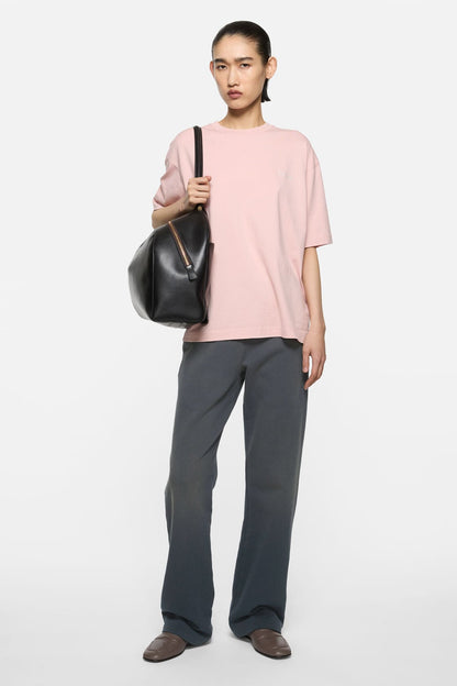 Fleece trousers with stamp logo - Faded black
