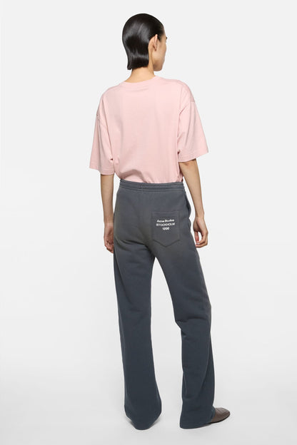 Fleece trousers with stamp logo - Faded black