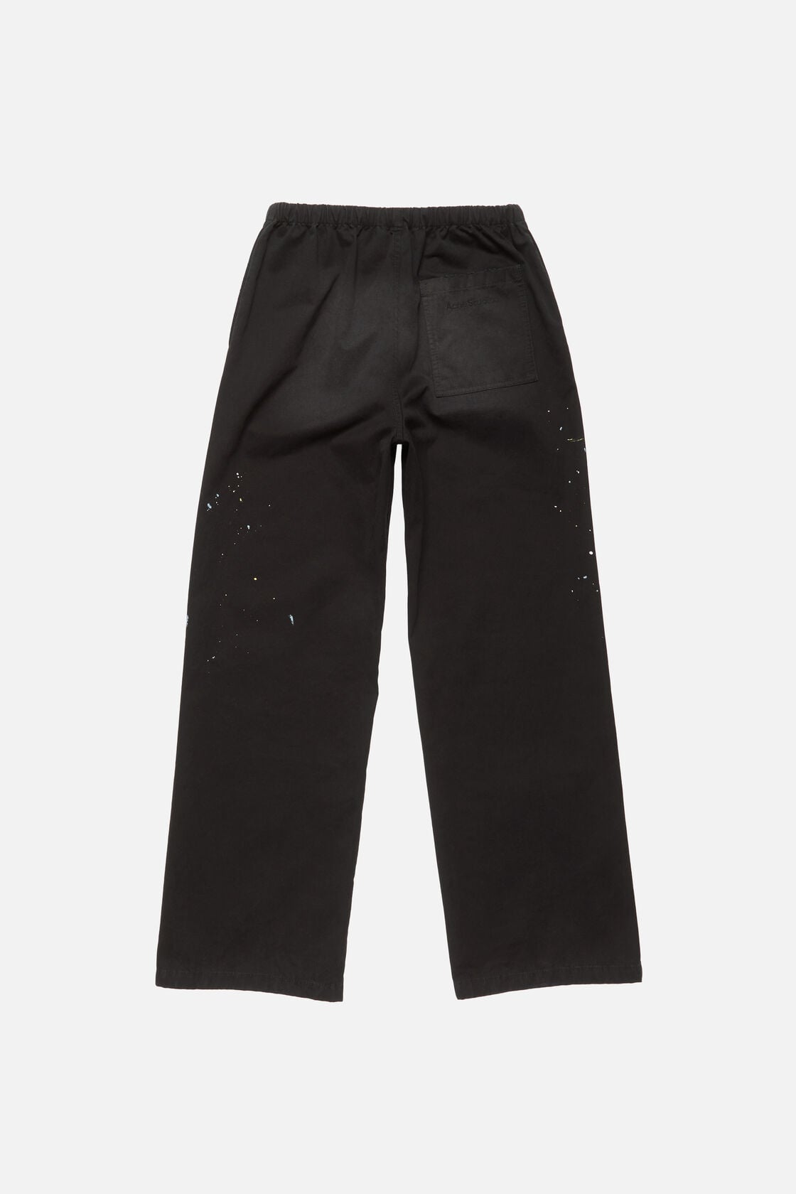 Washed cotton trousers - Black