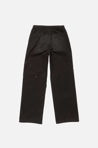 Washed cotton trousers - Black