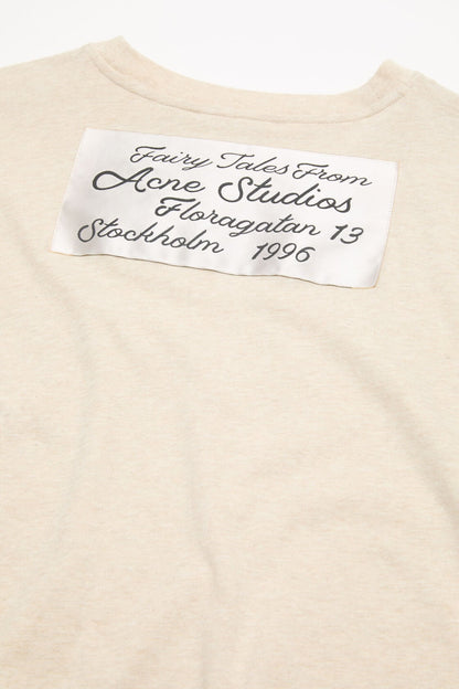Gathered t-shirt with logo - Beige melange