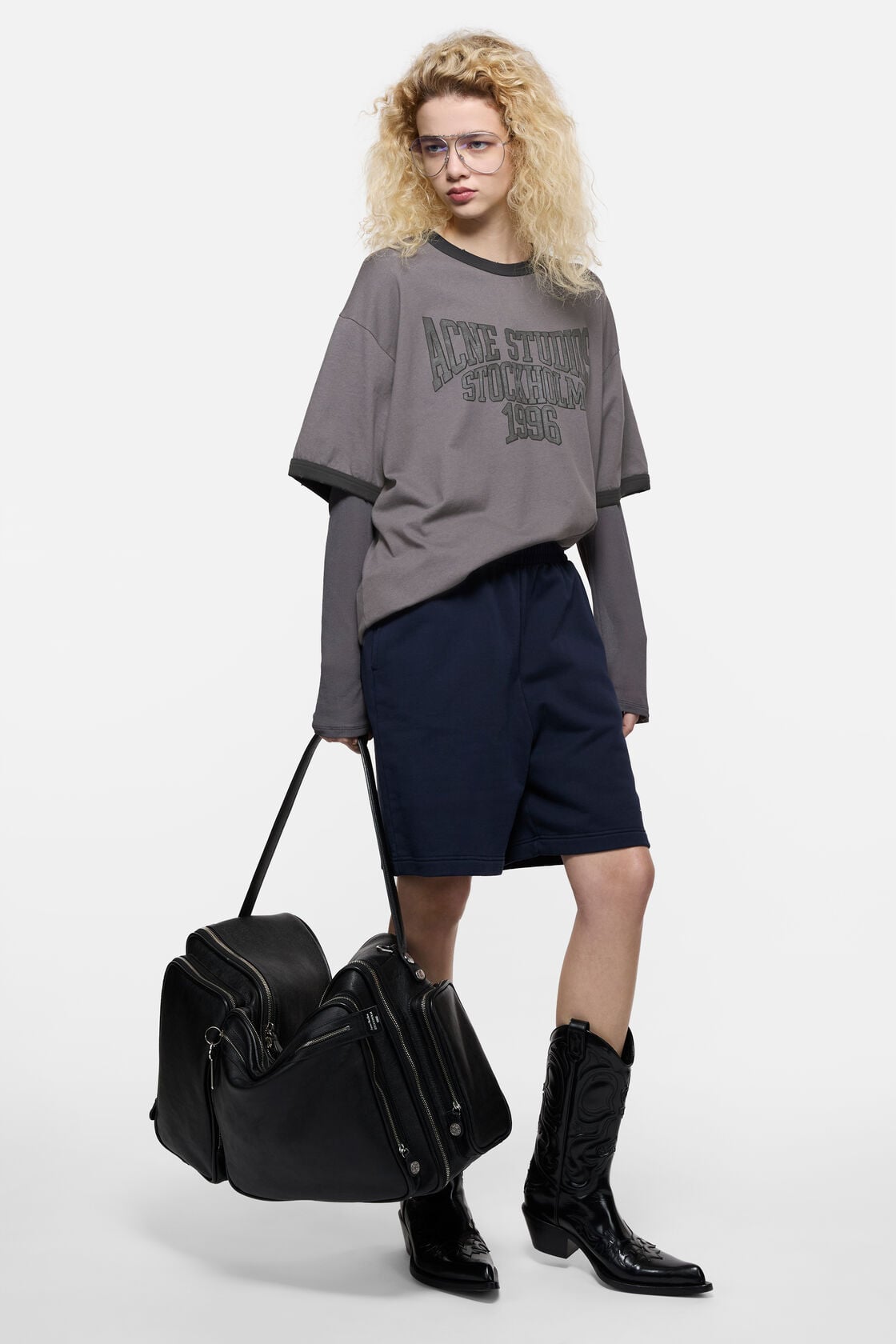 Layered graphic t-shirt - Dark purple/black