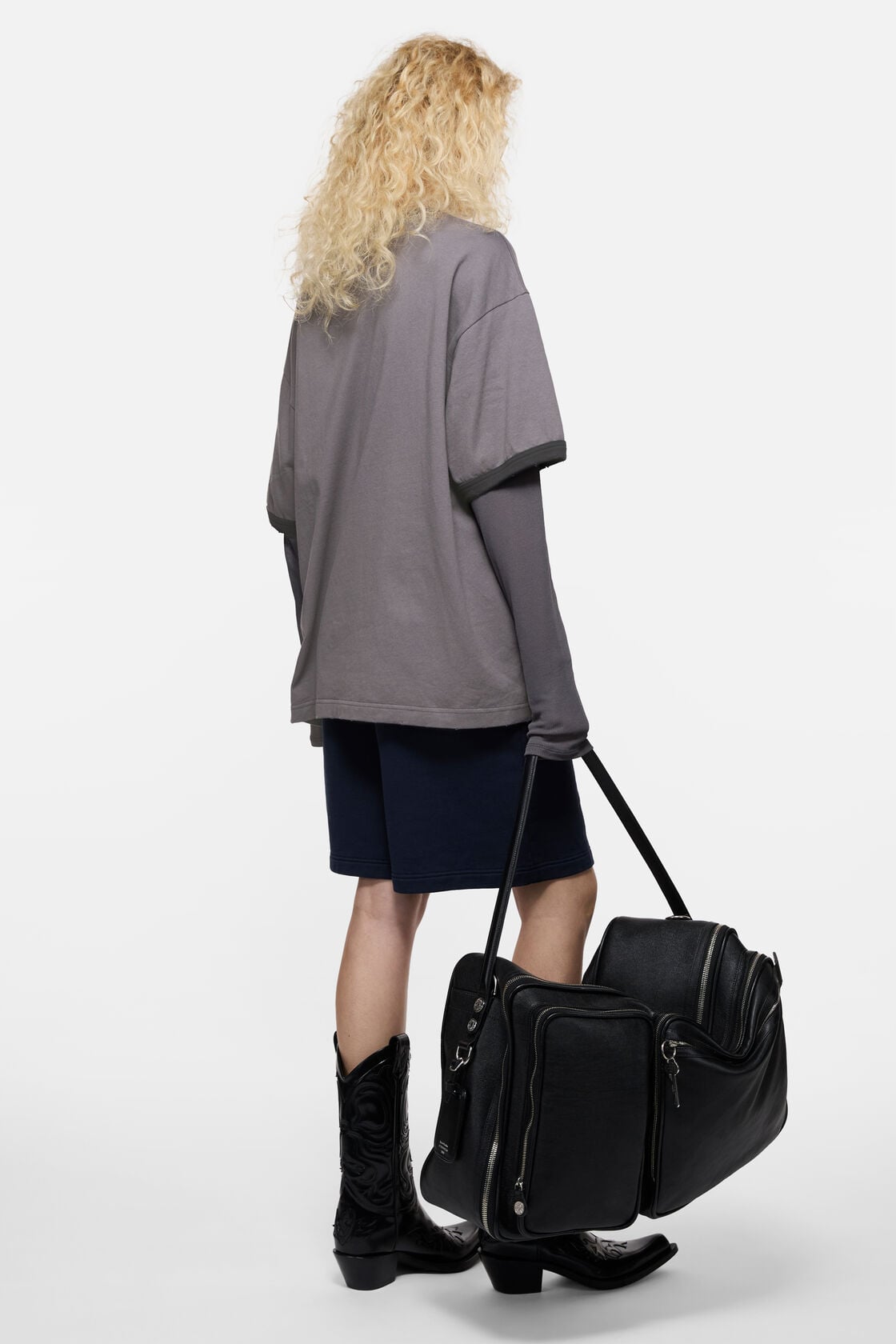 Layered graphic t-shirt - Dark purple/black