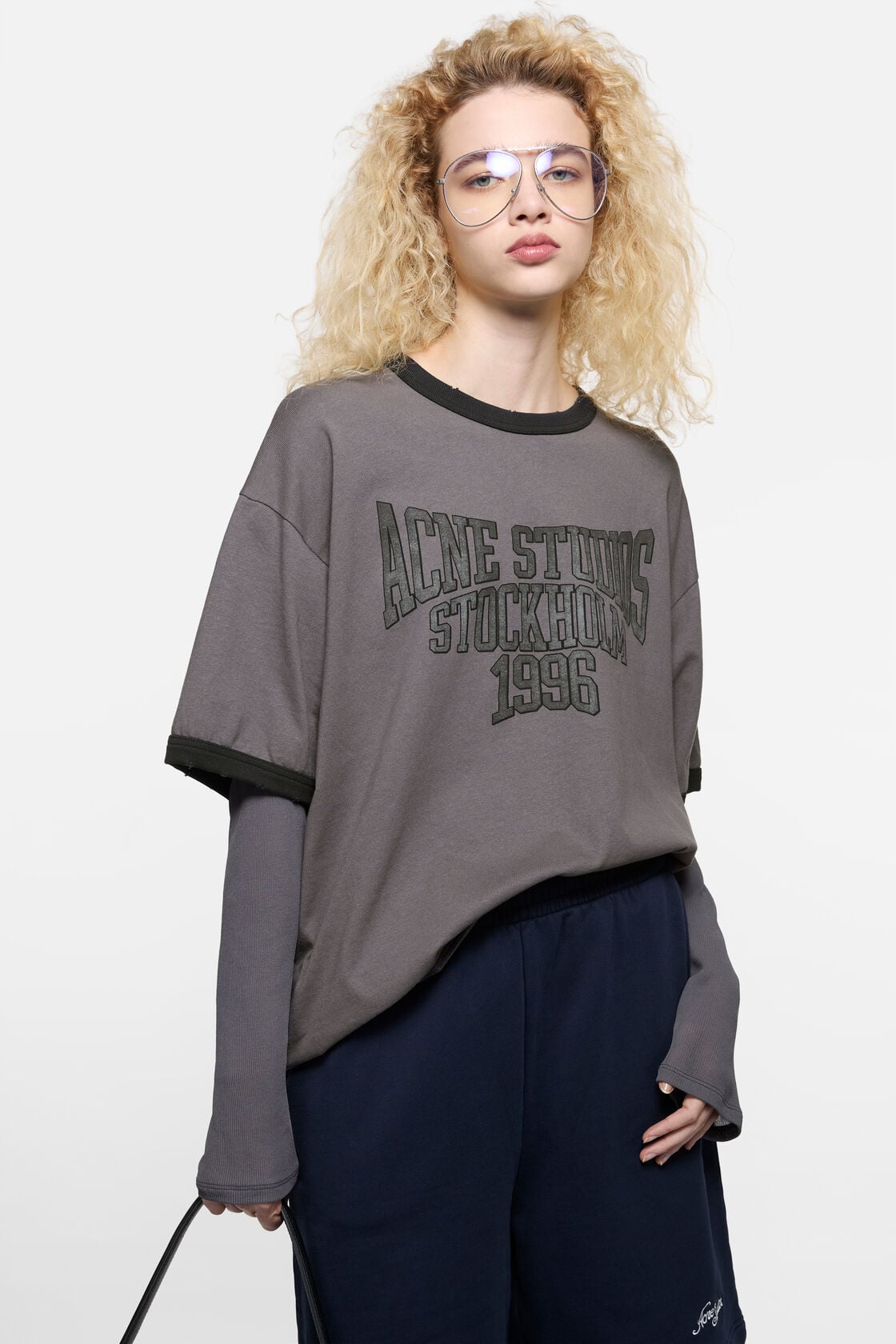 Layered graphic t-shirt - Dark purple/black