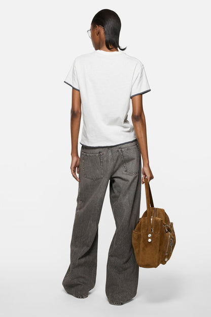 Layered t-shirt with logo - White/grey