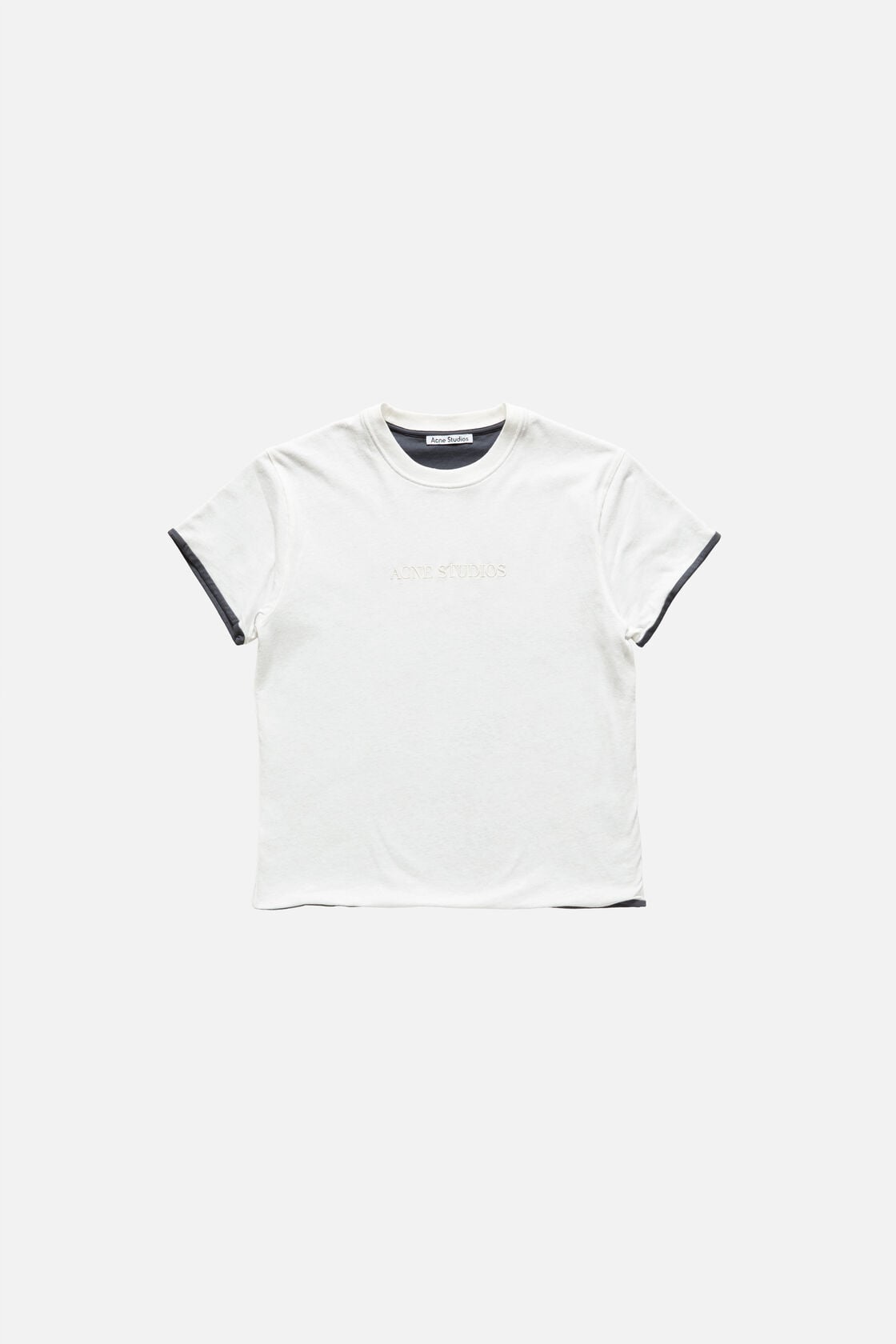 Layered t-shirt with logo - White/grey