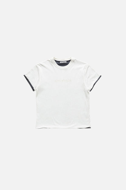Layered t-shirt with logo - White/grey