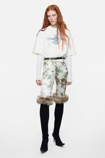 Embroidered t-shirt - Off white/ecru