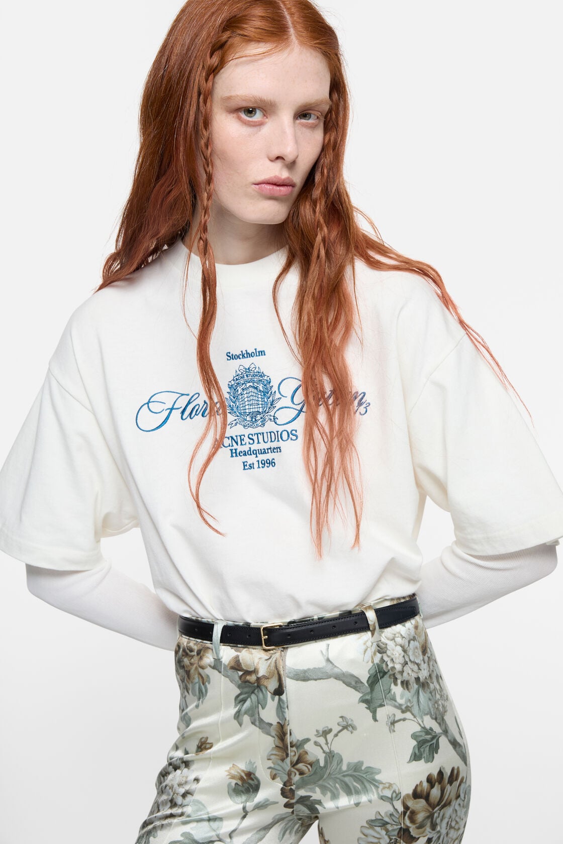 Embroidered t-shirt - Off white/ecru